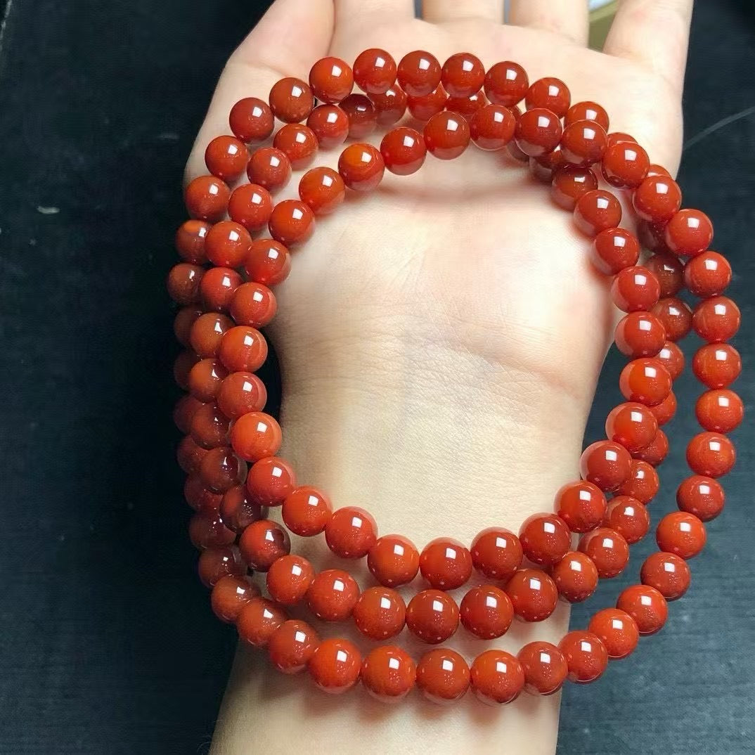 8mm焼色南紅瑪瑙108箇の数珠