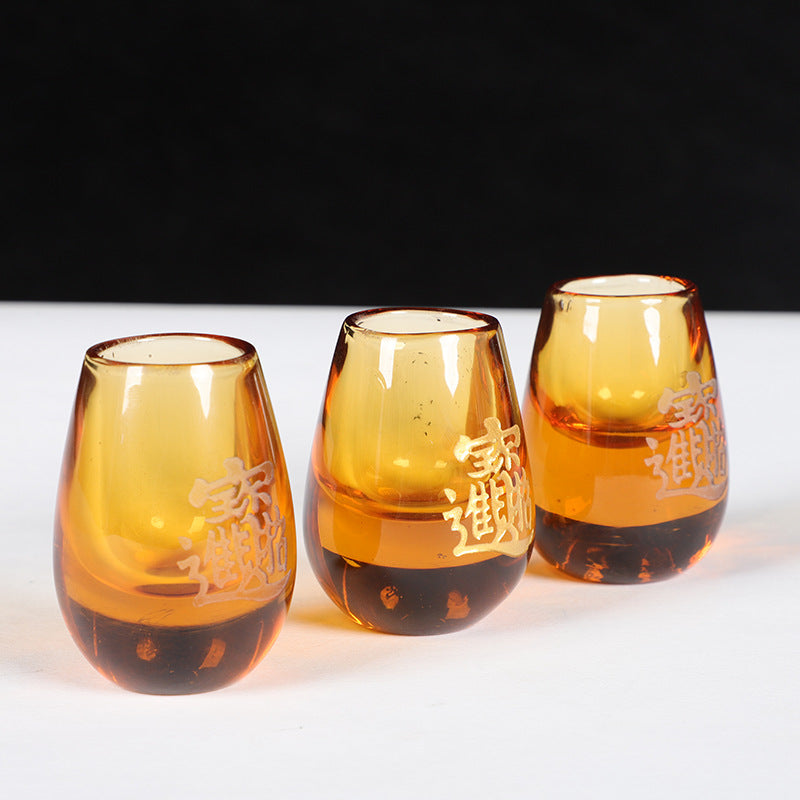 招財進寶琉璃酒杯