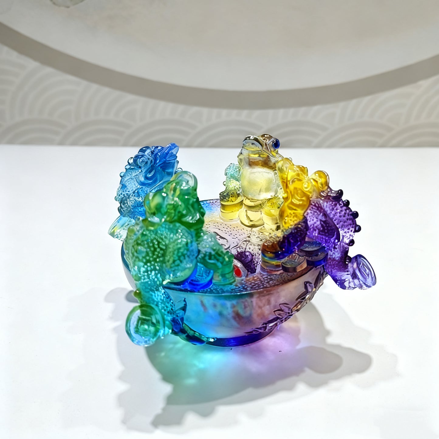 古法琉璃金蟾聚宝盆