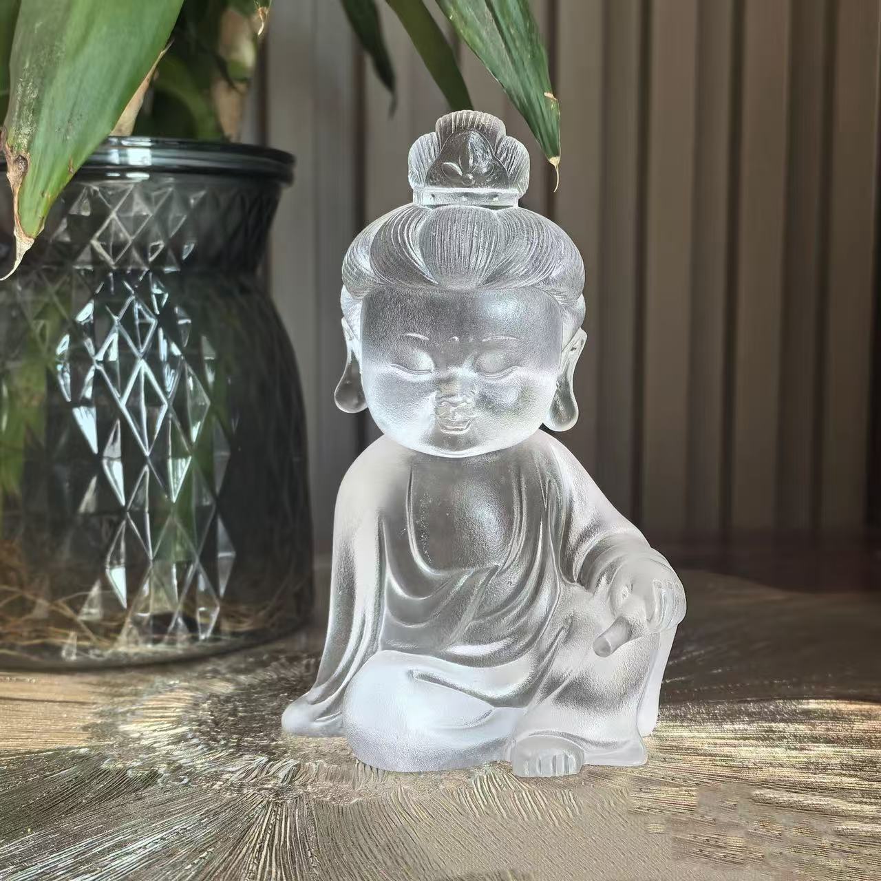 古法琉璃禅意観音菩薩置物