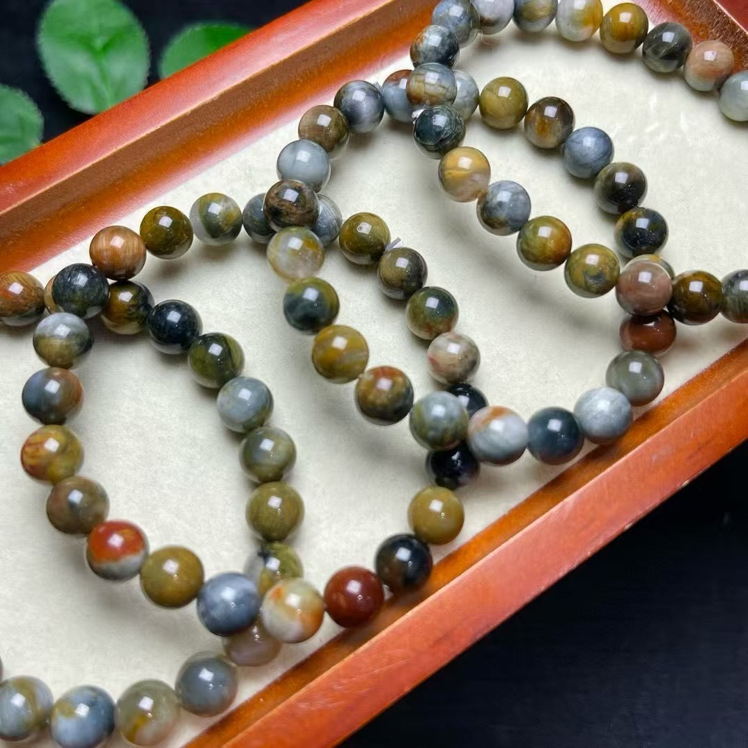 8mm天然ホークアイ石のブレスレット