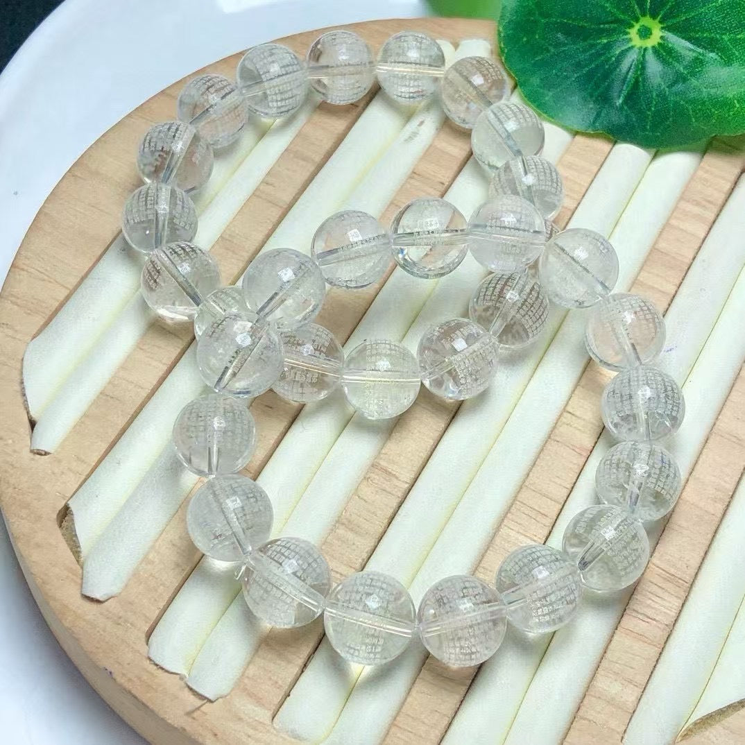 12mm天然白水晶心経ブレス