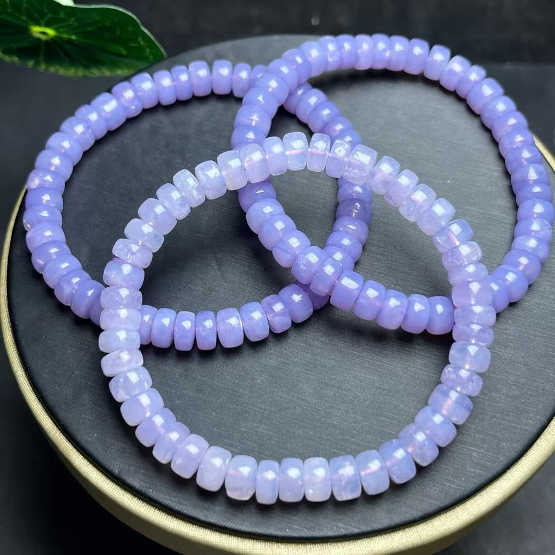 7mm天然紫玉晶盤珠ブレス