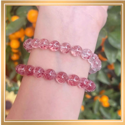 天然苺クリスタル ブレス高透氷種 ピンククリスタル