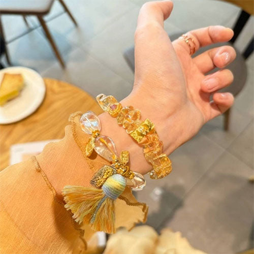 コレクション級天然高氷透異形黄水晶招き入れ瀬取り手串