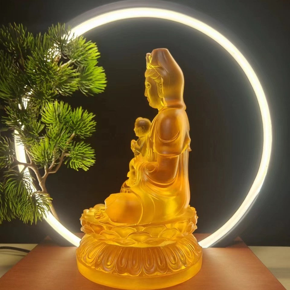 琉璃の送子観音像