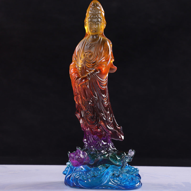 古法脱蠟琉璃仏像 念珠観音菩薩