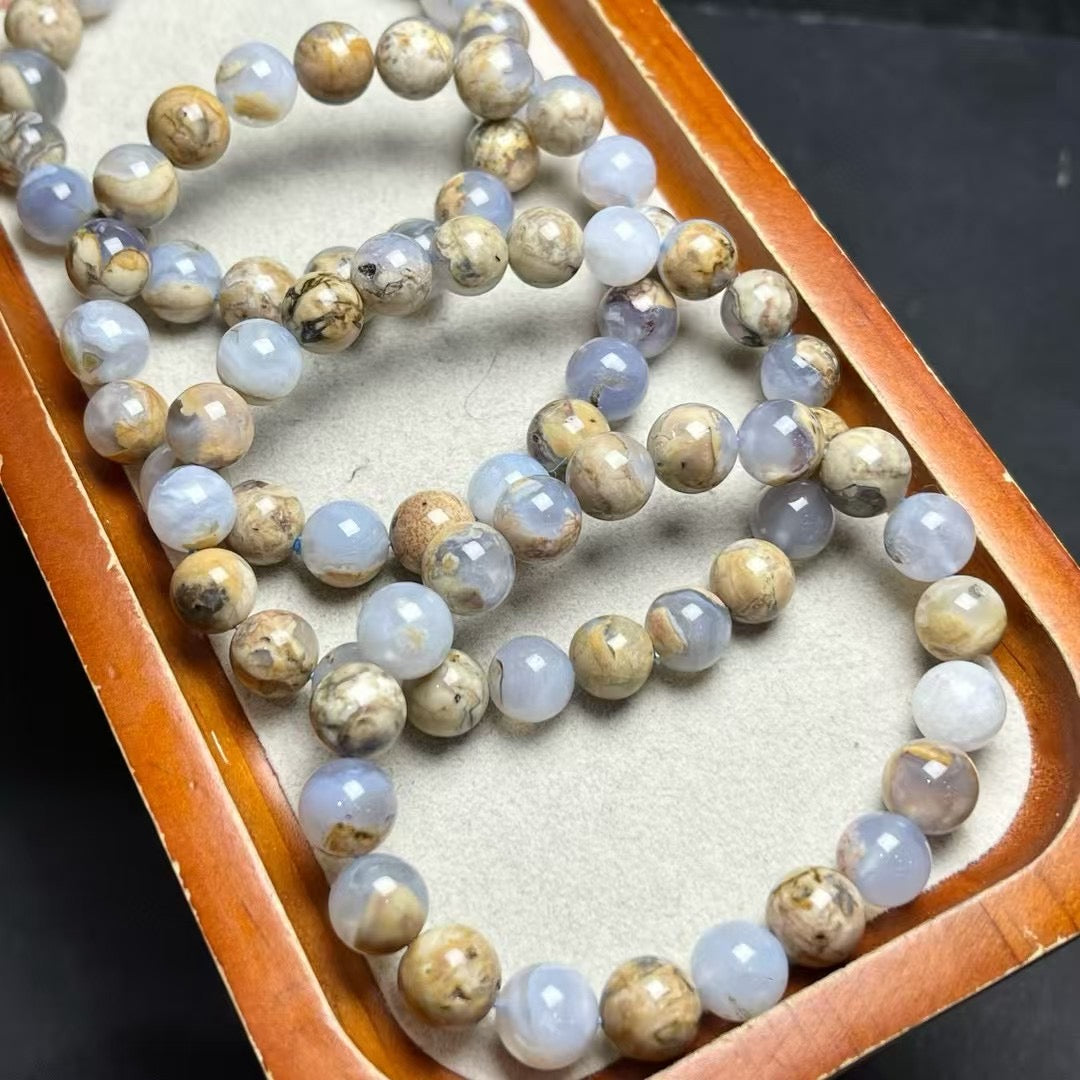 9mmピッピの青い瑪瑙の輪のブレスレット