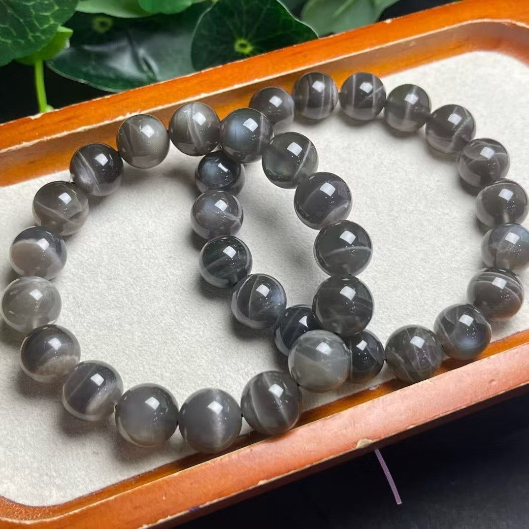 ストライプのミルクティー月明かりのブレスレット