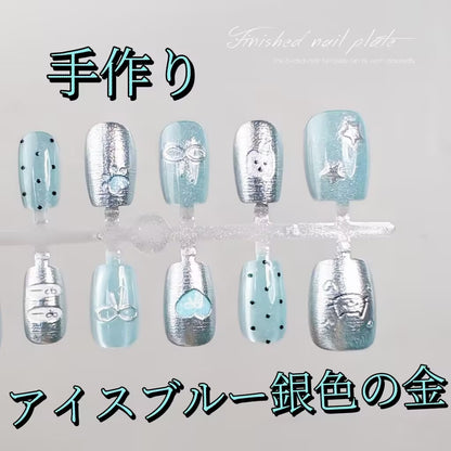 短い金の氷の青色の銀色の金のかわいい小熊の猫の蝶ネクタイの猫の目を手で作ります小清新な身に着けて甲