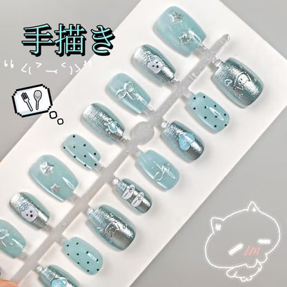 短い金の氷の青色の銀色の金のかわいい小熊の猫の蝶ネクタイの猫の目を手で作ります小清新な身に着けて甲