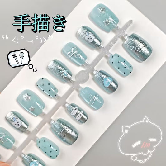 短い金の氷の青色の銀色の金のかわいい小熊の猫の蝶ネクタイの猫の目を手で作ります小清新な身に着けて甲