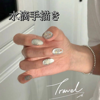 星河猫眼浅海之滴手画小魚水滴ユニークユニーク高級着用甲