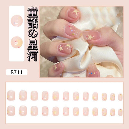 甘い波の点の星を透かしてやさしいins風遊び心遊び心のある短い方円を着け