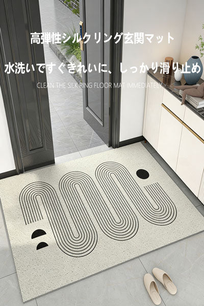 シンプルな玄関用ラバーマット 入り口で滑りにくく、ほこりを取り除き、耐磨耗性があり、玄関で汚れにくく、泥を落とし、裁断可能なフットマット