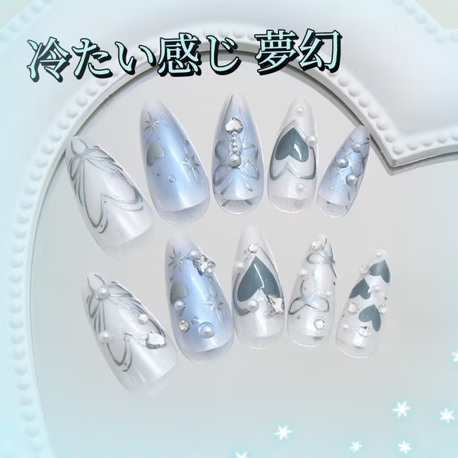 海洋の心の清冷感夢幻の立体珠光爆閃ダイヤモンド純粋な手の設計の新しいアーモンド型の甲を着け