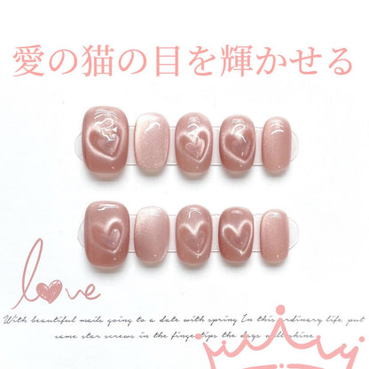 心働の信号の光治療のピンクのきらめく猫の目シンプルな純粋な色のかわいい独特の短い台形の甲を着け