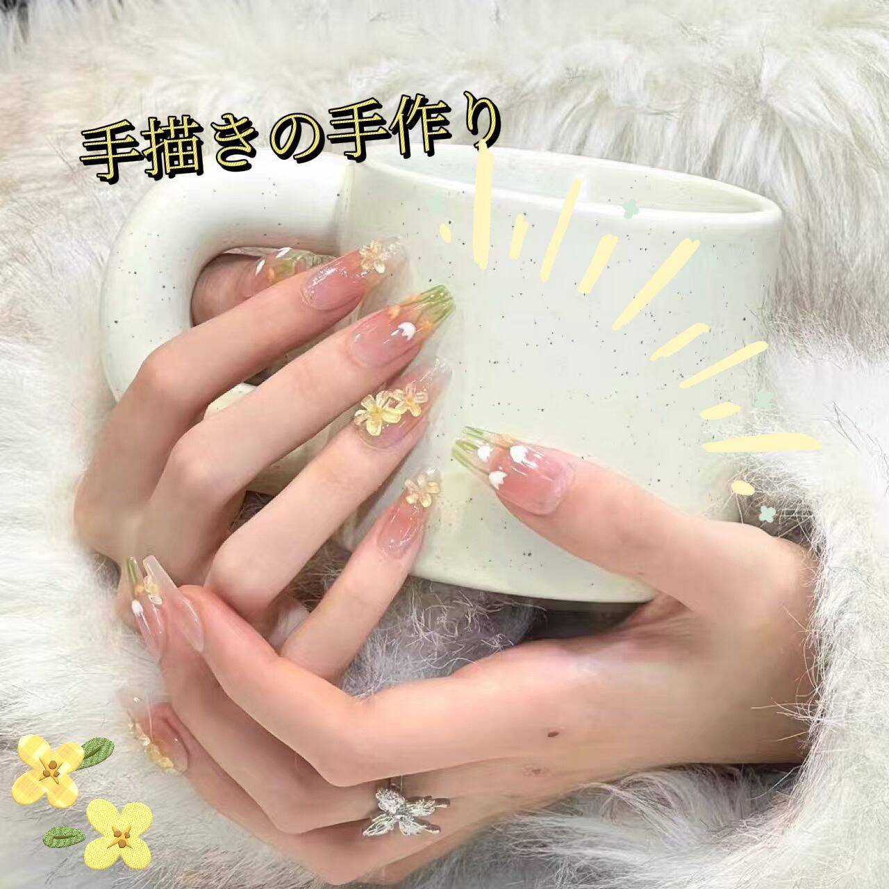 春のチューリップの優しく優雅な立体手描き長いはしごを作り