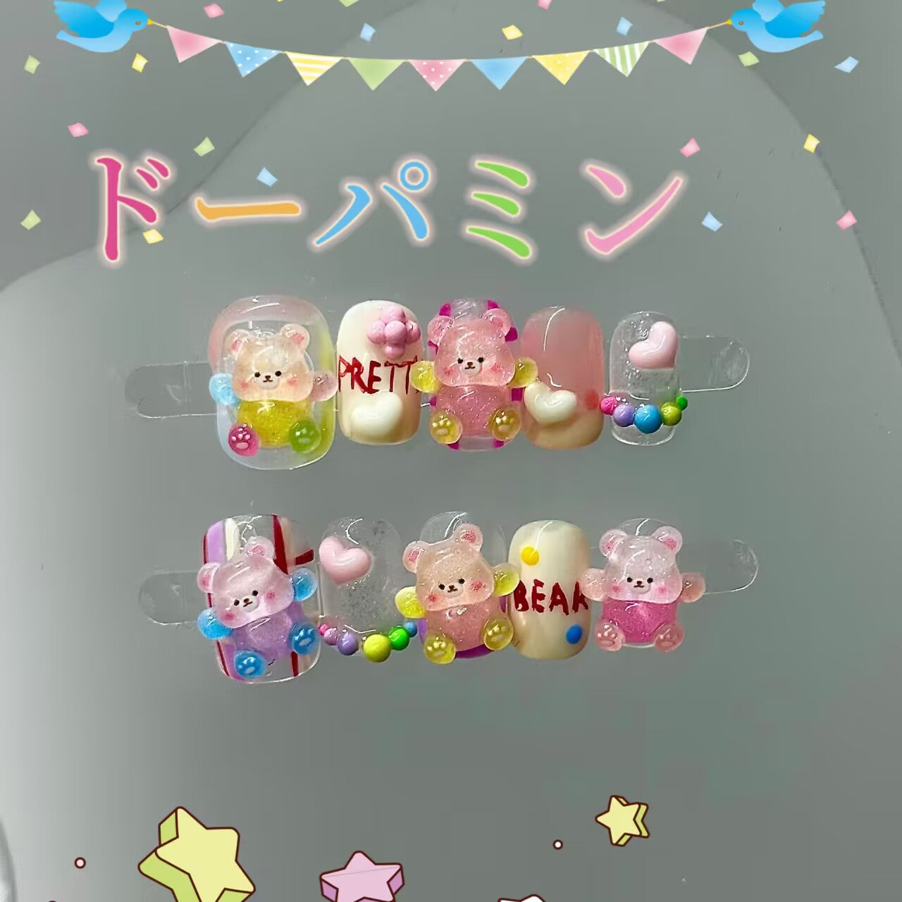 小熊の楽園の高級感のドーパミンの純粋な手作りの立体のアニメの装飾のデザインの独特な短い方の甲をつけ