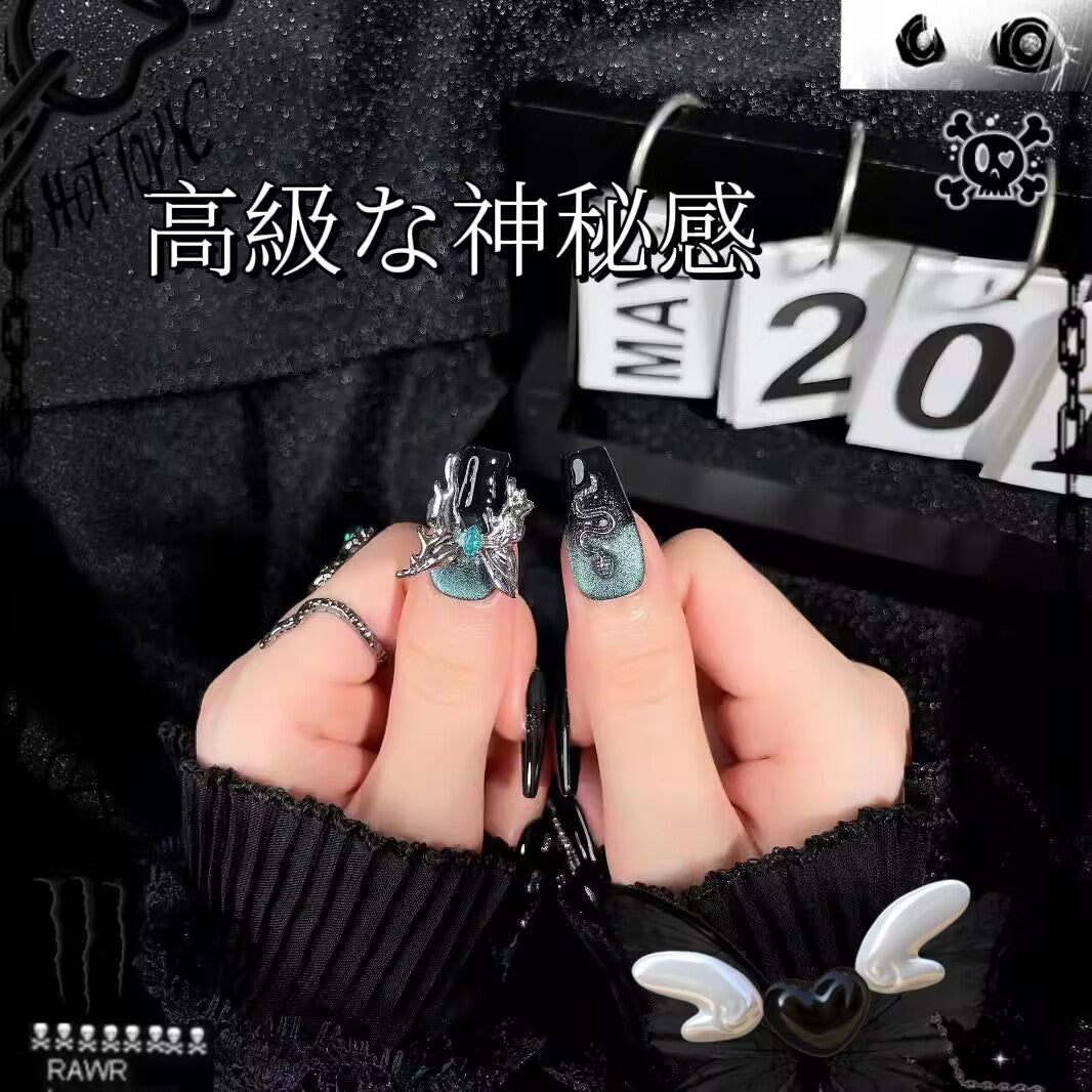 暗黒系深海の瞳蝶ネクタイ蛇銀の飾りミント猫の目を身に着け