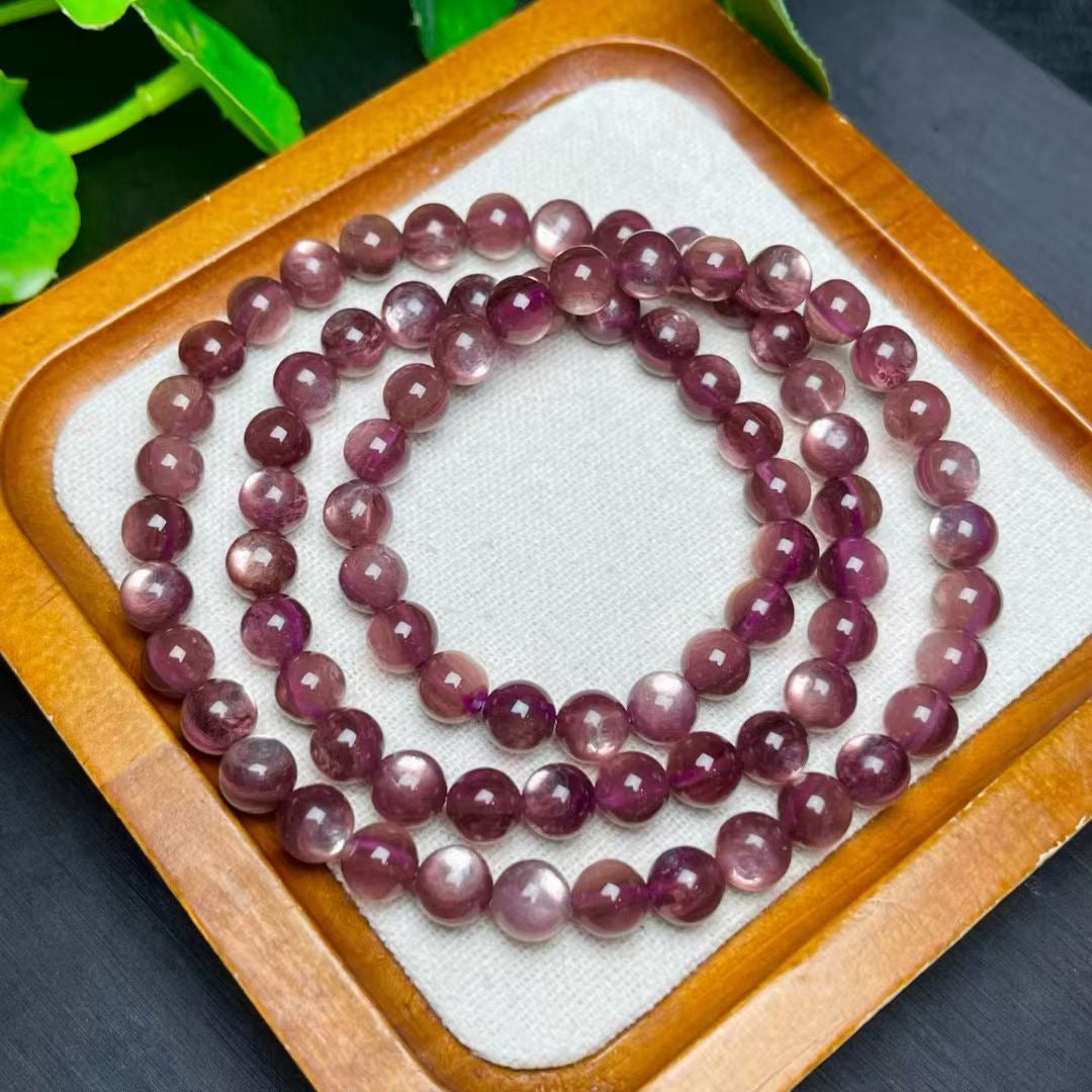 11mm紫リチア雲母マルチターンブレスレット