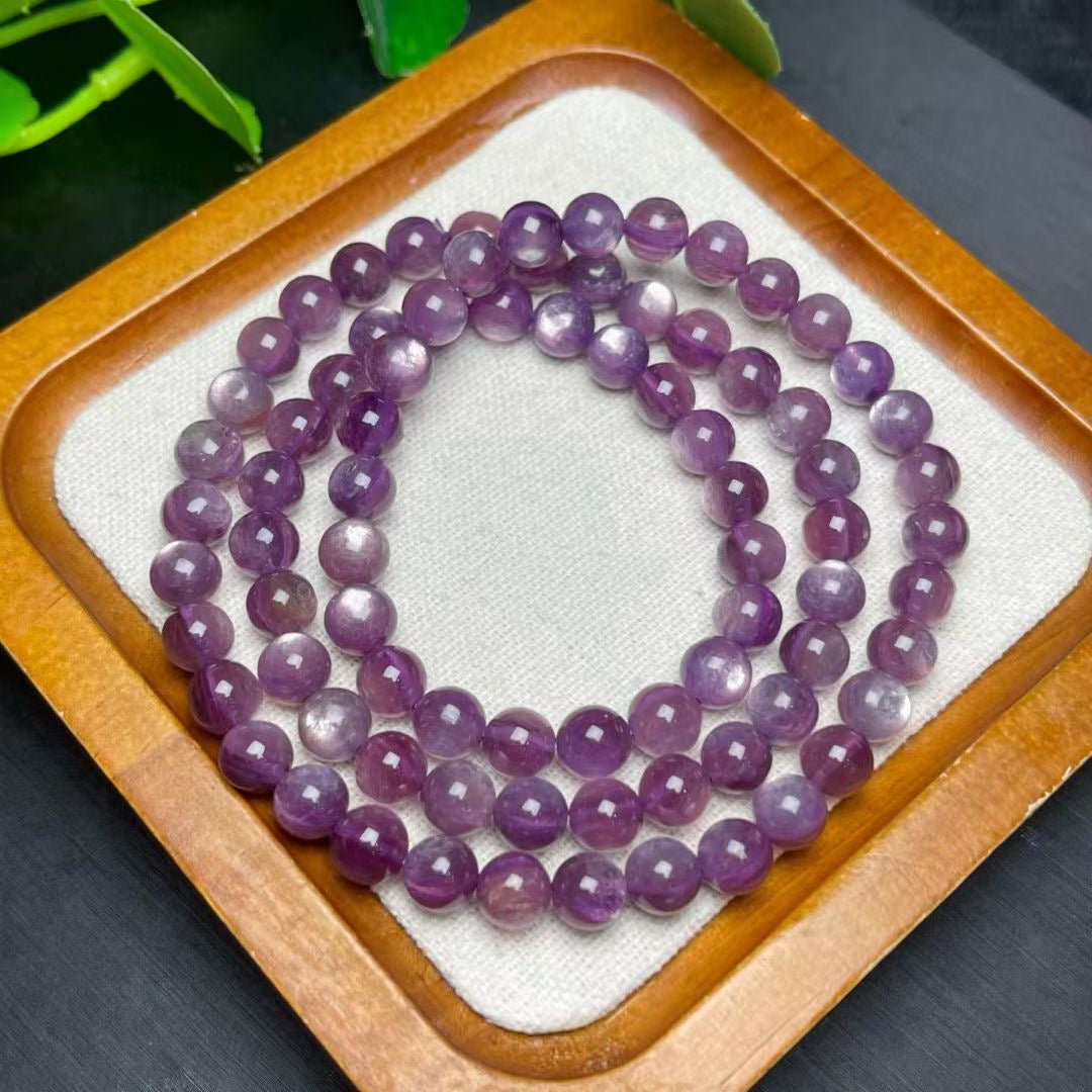 11mm紫リチア雲母マルチターンブレスレット
