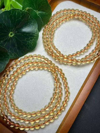 5mmイエロークリスタルマルチターンブレスレット