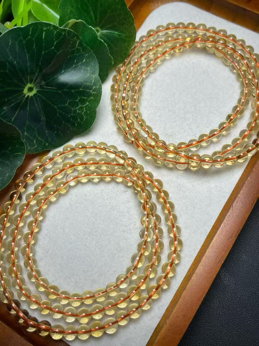 5mmイエロークリスタルマルチターンブレスレット