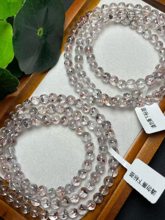 6mmゴールデンストロベリークォーツマルチリングブレスレット