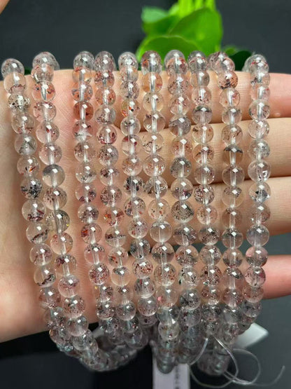 6mmゴールデンストロベリークォーツマルチリングブレスレット