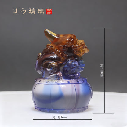 瑠璃貔貅装飾品