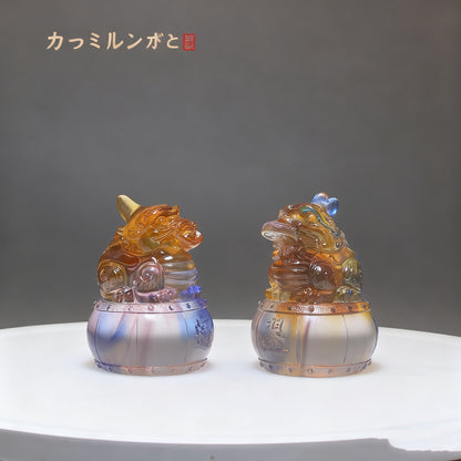 瑠璃貔貅装飾品