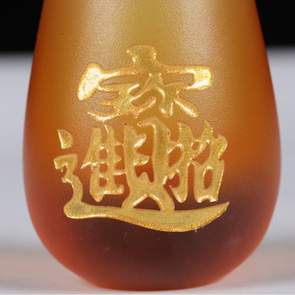 招財進寶琉璃酒杯