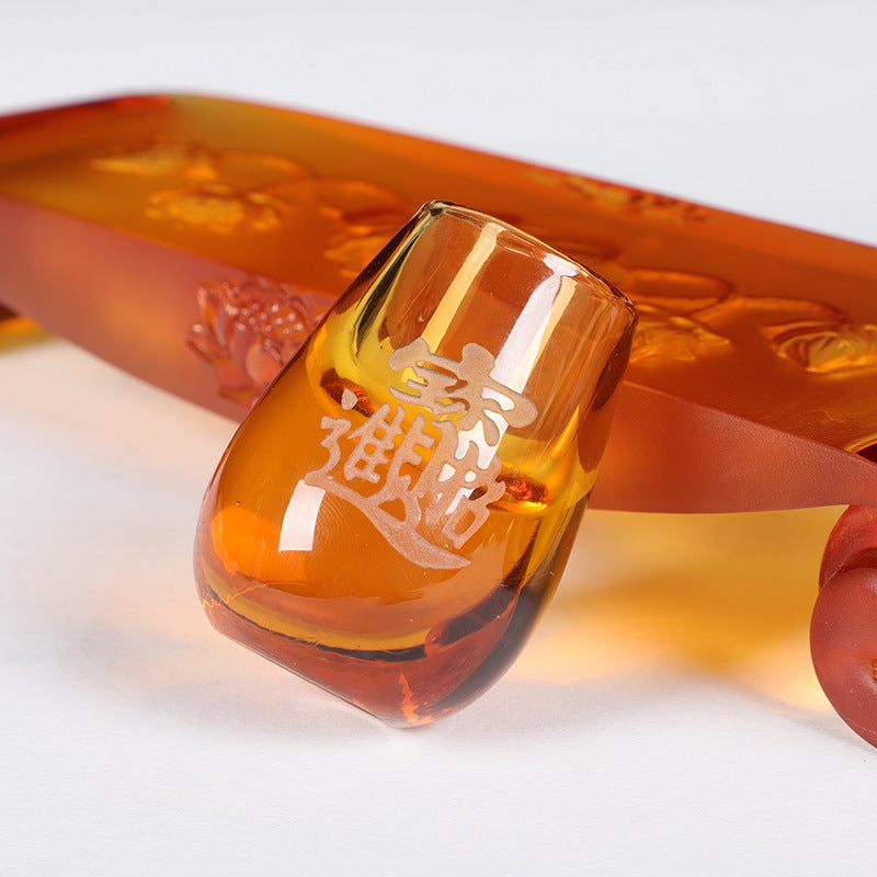 招財進寶琉璃酒杯