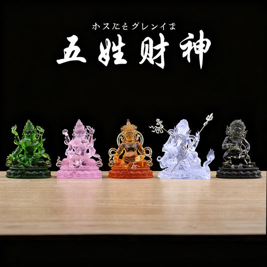 瑠璃五路財神仏像
