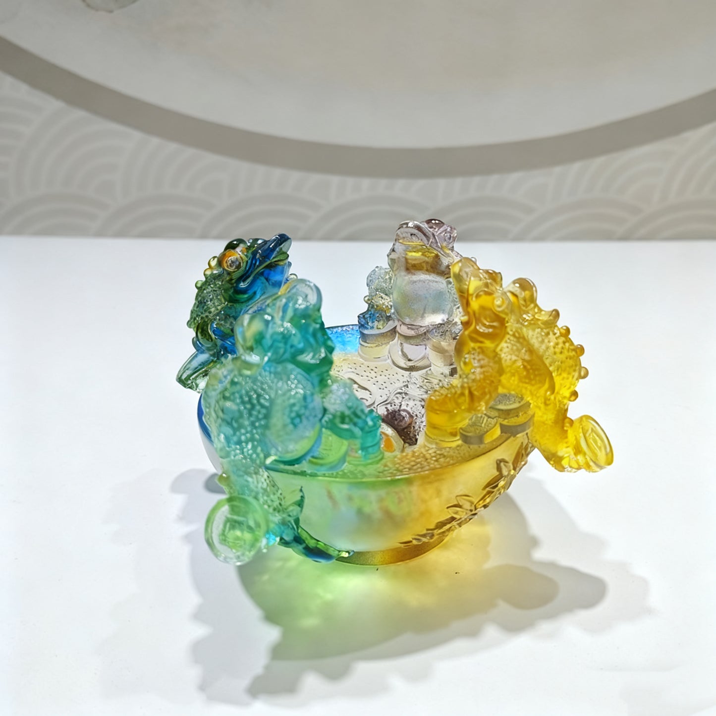 古法琉璃金蟾聚宝盆