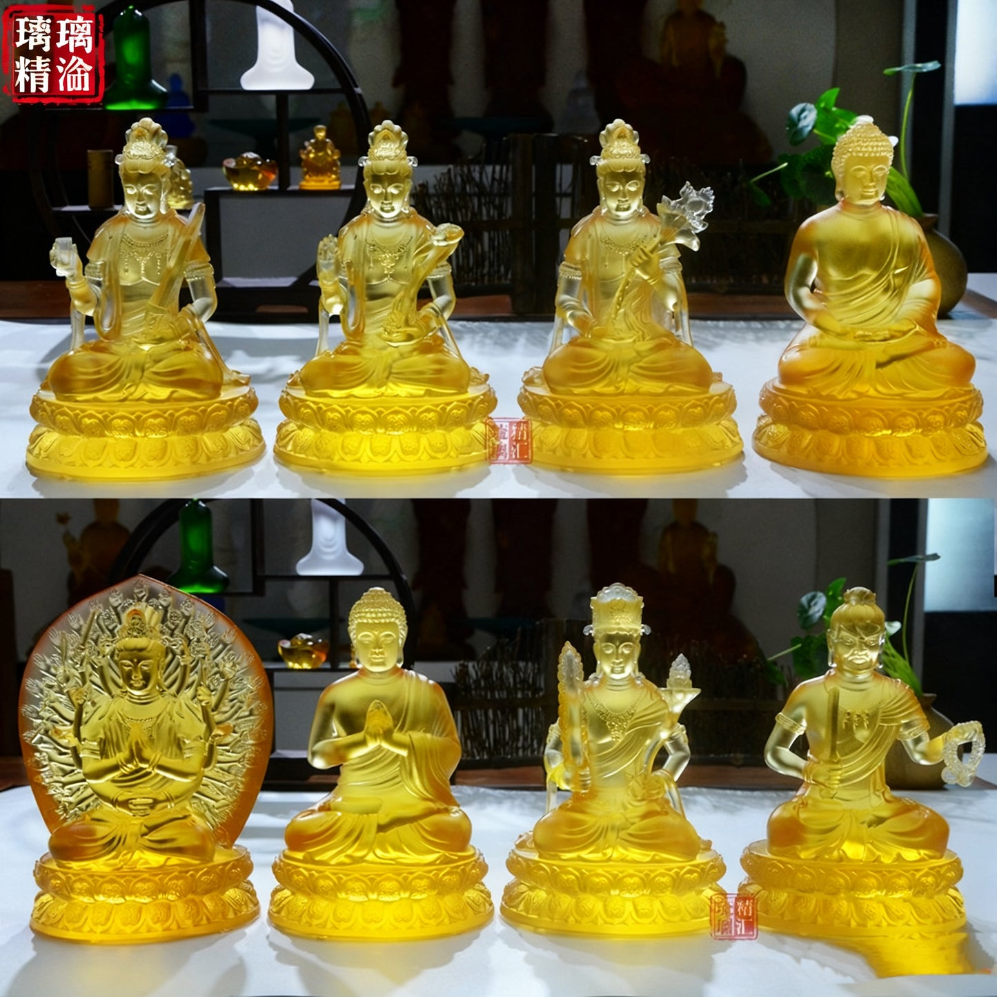 八大守護神ガラス仏像