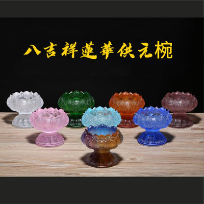瑠璃立体蓮花供水杯