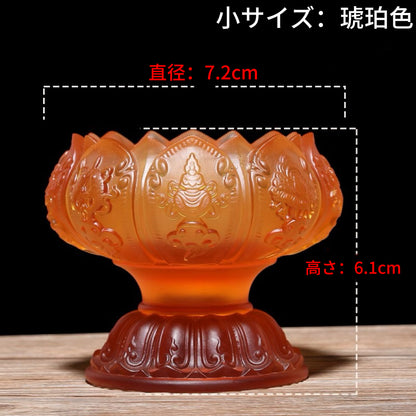 瑠璃立体蓮花供水杯