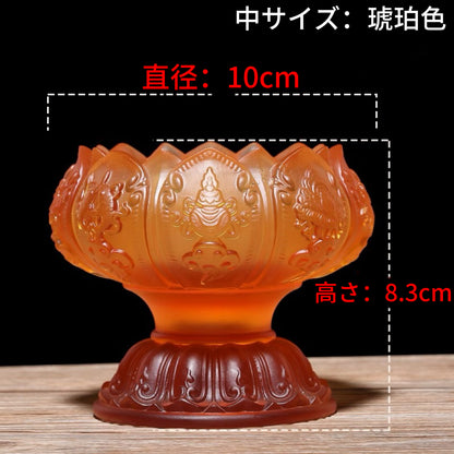 瑠璃立体蓮花供水杯