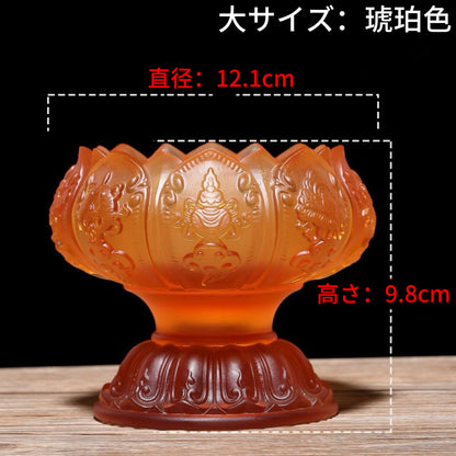 瑠璃立体蓮花供水杯