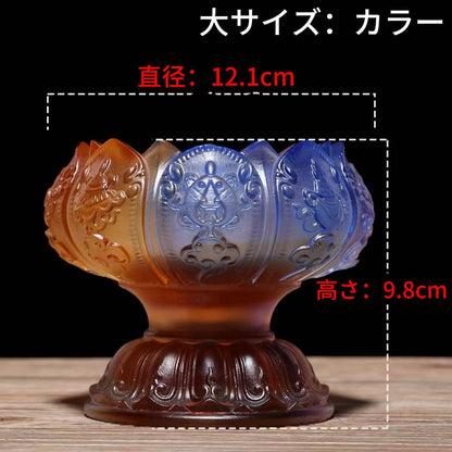 瑠璃立体蓮花供水杯