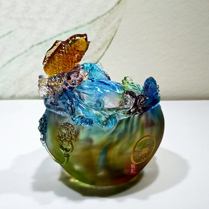 瑠璃聚宝盆 八方納財