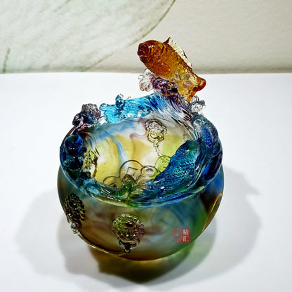 瑠璃聚宝盆 八方納財