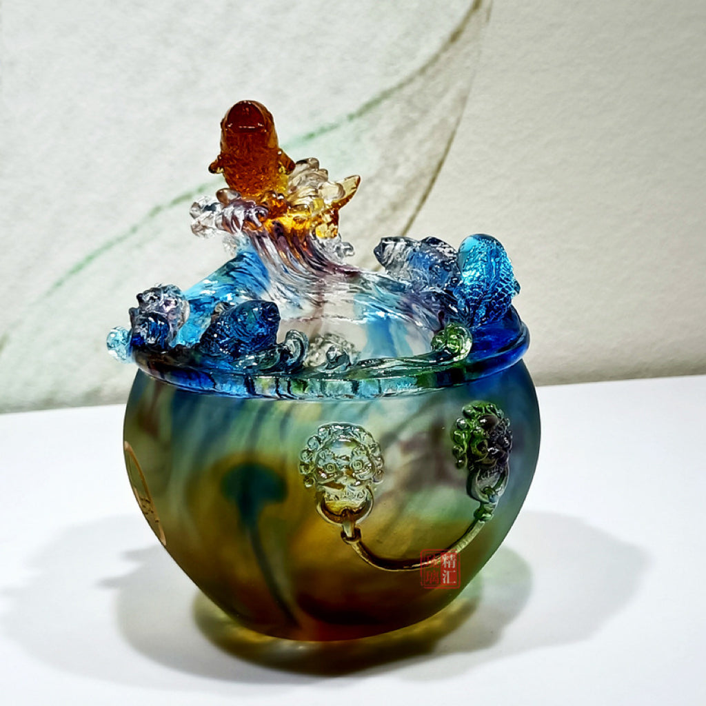 瑠璃聚宝盆 八方納財