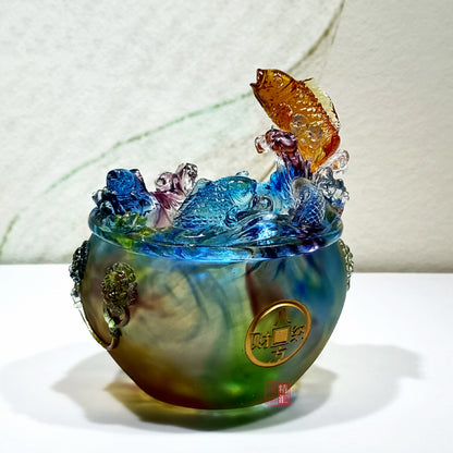 瑠璃聚宝盆 八方納財