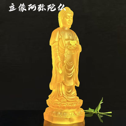 水琉璃仏像  阿弥陀仏置物