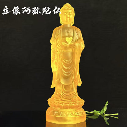 水琉璃仏像  阿弥陀仏置物