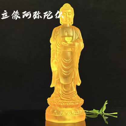 水琉璃仏像  阿弥陀仏置物