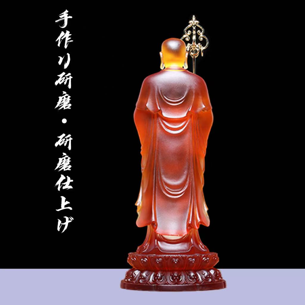 古法脱蜡琉璃製地蔵王菩薩像